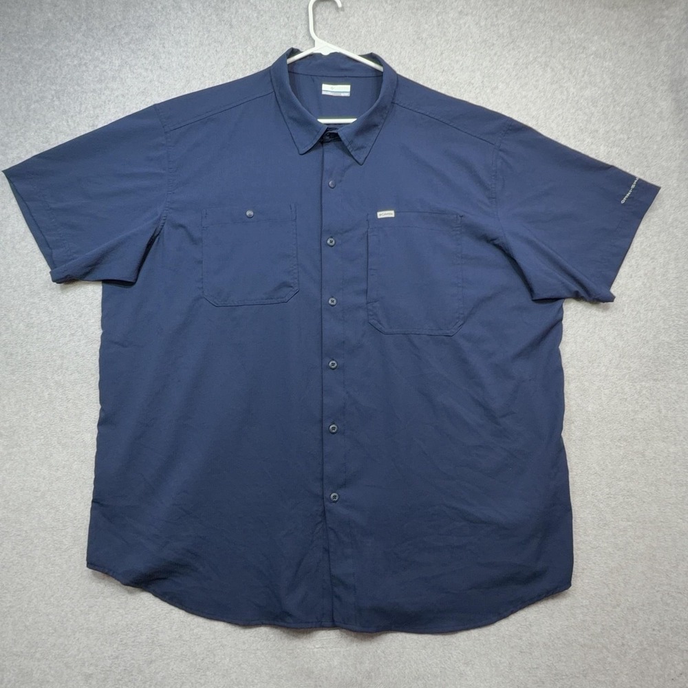 Columbia Silver Ridge Utility Lite Shirt Men 3XL Blue Vented Fishing Outdoor